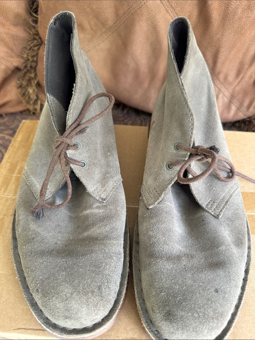 Clarks Men's Suede Chukka Boots in Olive Green